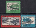 ГДР 1960 год. 125 лет немецким железным дорогам. 3 гашёные марки