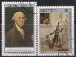 Куба 1982 год. Живопись . Джордж Вашингтон. 2 гашеные марки