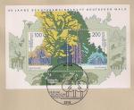 ФРГ 1997 год. 50 лет Обществу защиты лесов Германии. Блок на листе с гашением первого дня