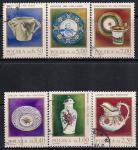 Польша 1981 год. Изделия из фарфора и фаянса. 6 гашеных марок