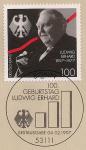 ФРГ 1997 год. 100 лет со дня рождения канцлера Людвига Эрхарда. Марка на листе с гашением первого дня