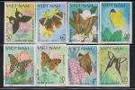 Вьетнам 1983 год. Бабочки. 8 гашеных марок без зубцов