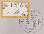 ФРГ 1993 год. Новые почтовые индексы. Марка на листе с гашением первого дня