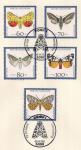 ФРГ 1992 год. Виды ночных мотыльков. 5 марок на листе с гашением первого дня