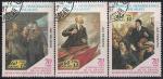 Мадагаскар 1988 год. В.И.Ленин. 70 лет Октябрьской революции. 3 гашеные марки