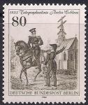 ФРГ. Берлин 1983 год. 150 лет берлинскому телеграфу. Служащий на лошади. Марка