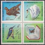 Беларусь 1994 год. Птицы, занесённые в Красную Книгу. 3 марки с купоном.