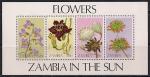 Замбия 1983 год. Экзотические цветы. 1 блок