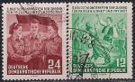 ГДР 1954 год. Молодёжный фестиваль. 2 гашёные марки