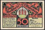 Нотгельд 50 пфеннингов. Германия 1921 год