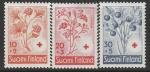 Финляндия 1958 год. Красный Крест. Дикорастущие ягодные кустарники. 3 марки