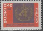 Финляндия 1968 год. 20 лет Всемирной Организации Здравоохранения. Эмблема ВОЗ. 1 марка