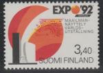 Финляндия 1992 год. Павильон Финляндии на Международной выставке "ЭКСПО-92" в Севилье. 1 марка