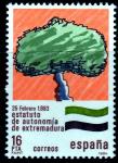 Испания 1984 год. Дерево. Флаги. 1 марка