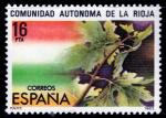 Испания 1983 год. Виноградная лоза на фоне флага. Автономия для Ла-Риоха. 1 марка
