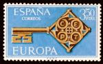 Испания 1968 год. Европа. Ключ. Эмблема. 1 марка
