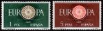 Испания 1960 год. Слово Европа и колесо со спицами. 2 марки