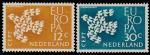 Нидерланды 1961 год. Европа."CEPT". Стилизованное изображение голубя. 2 марки
