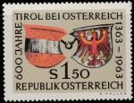 Австрия 1963 год. 600 лет присоединения Тироля к Австрии. 1 марка