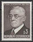 Австрия 1967 год. 100 лет со дня рождения австрийского писателя Карла Шенхерра. 1 марка