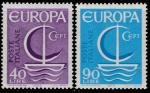 Италия 1966 год. Стилизованная парусная лодка. Эмблема "CEPT". 2 марки