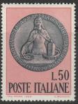 Италия 1969 год. 100 лет государственной статистике. Памятная медаль. 1 марка
