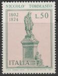Италия 1974 год. Памятник Никколо Томмазео, итальянскому писателю и политическому деятелю. 1 марка 