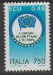 Италия 1991 год. Флаг Европы. 1 марка