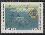 Италия 1992 год. Карта Европы. Эмблема. 1 марка