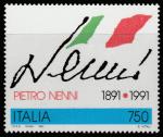 Италия 1991 год. 100 лет со дня рождения итальянского политического деятеля Пьетро Ненни. 1 марка