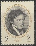 Австрия 1972 год. Портрет австрийского поэта и драматурга Франца Грильпарцера. 1 марка