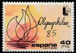 Испания 1985 год. Международная филвыставка "OLIMPHILEX-85" в Лозанне. Эмблема в виде пламени. 1 марка 