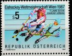 Австрия 1987 год. Чемпионат Мира по хоккею, Вена. 1 марка 
