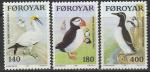Фарерские острова. Дания. 1978 год. Морские птицы. 3 марки 