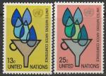 США ООН 1977 год. Конференция ООН по воде в Мар-дель-Плата. Капли воды, воронка. 2 марки 
