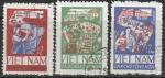 Вьетнам 1965 год. Выполнение I-й. Пятилетки. 3 гашёные марки 