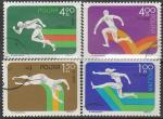 Польша 1975 год. VI Чемпионат Европы по лёгкой атлетике. 4 гашёные марки 