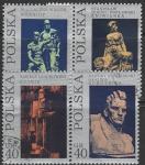 Польша 1971 год. Скульптуры рабочих. 4 гашёные марки 