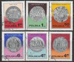 Польша 1977 год. День печати. Старинные монеты. 6 гашёных марок 