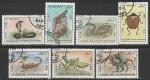 Афганистан 1986 год. Рептилии и насекомые. 7 гашёных марок 