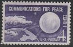 США 1960 год. "Эхо-1", радиосигнал с Землёй. 1 марка., 