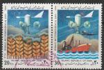 Иран 1989 год. Международный день метеорологии. Приборы, колосья, корабль, "Боинг-747". 2 гашёные марки (ю) 