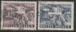 Польша 1953 год. Шестилетний план: автоиндустрия, 2 гашёные марки 