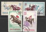 Румыния 1964 г. Конный спорт, 4 гашёные марки 