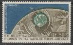 Французские Антарктические территории 1962 год. Коммуникационный спутник "Telstar", часть земного шара, 1 марка 