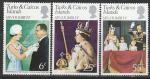 Острова Тёркс и Кайкос 1977 год. 25 лет Правлению королевы Елизаветы II, 3 марки 