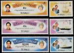Тувалу 1981 год. Свадьба принца Чарльза и леди Дианы Спенсер, 6 марок 