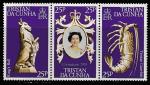 Тристан-да-Кунья 1978 год. 25 лет коронации Елизаветы II, 3 марки в сцепке 