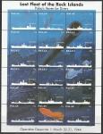 Палау 1995 год. Подбитые японские корабли во время военной операции 1944 года, малый лист 