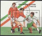 Куба 1989 год. Чемпионат Мира по футболу 1990 года в Италии, гашёный блок 
